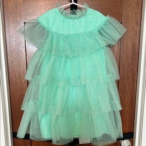 Mint Green Ruffled Tulle Dress